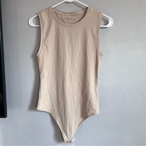 Abercrombie and Fitch Soft A&F Collection Sleeveless Tank Bodysuit Nude Thong M